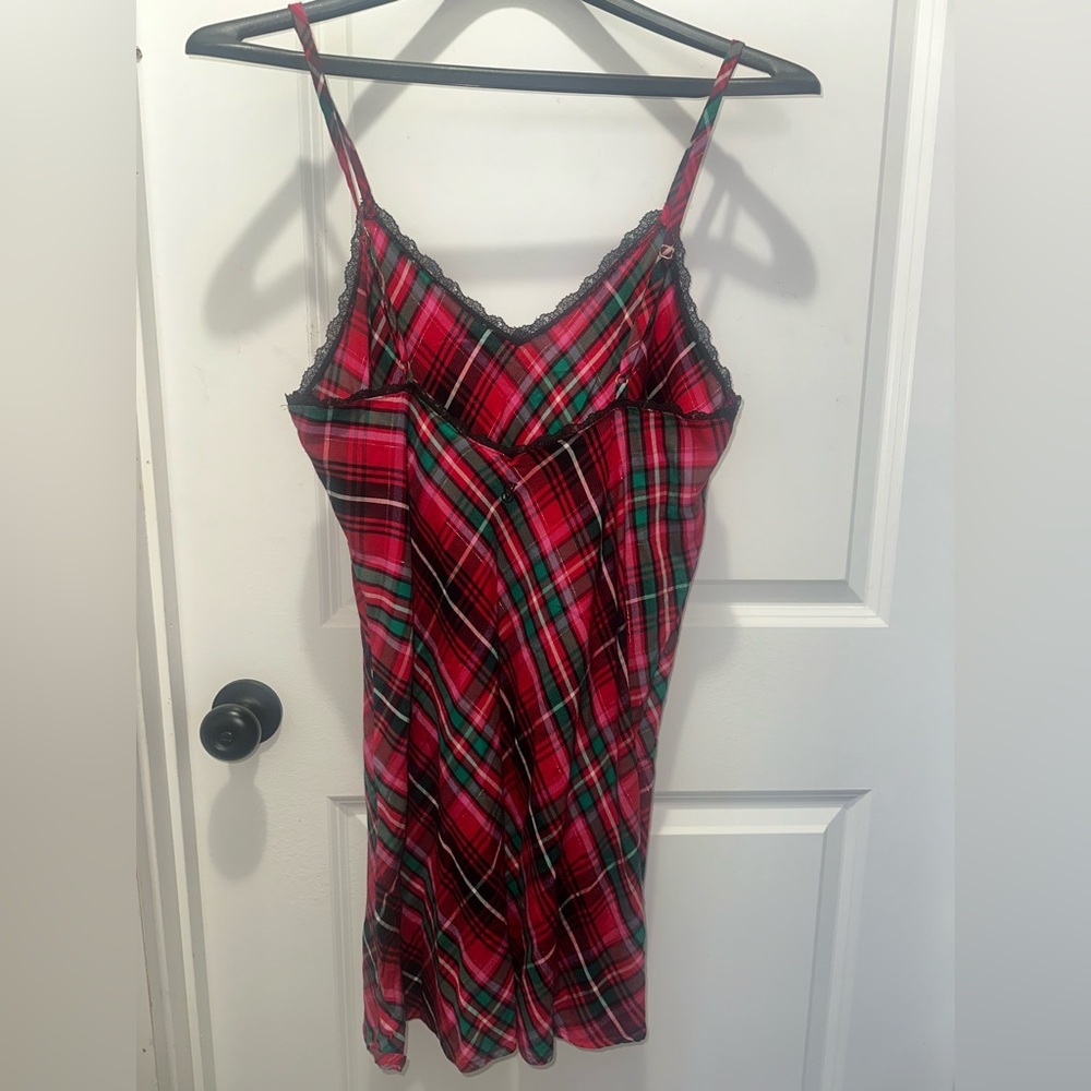 NWT Victoria's Secret Red Plaid Lace-Trim Slip Size Large NEW - Picture 3 of 6